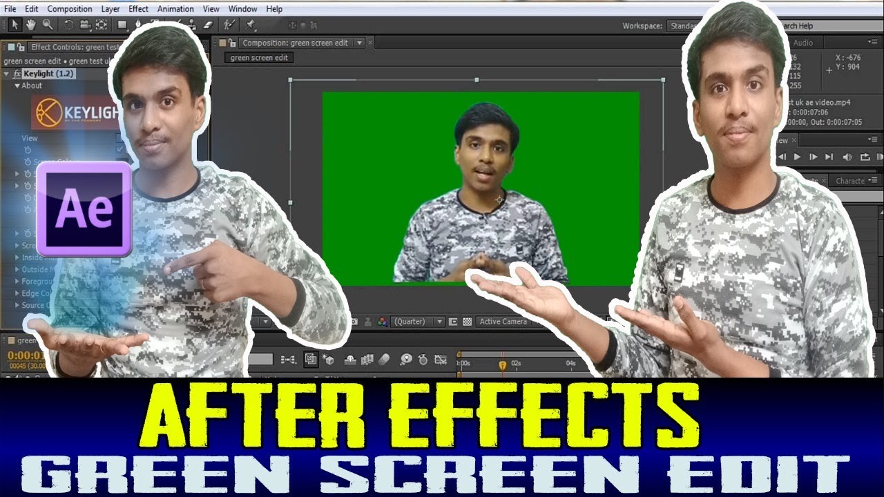 how to remove green screen in Adobe after effects cs6 tutorial|TAMIL|UK ...
