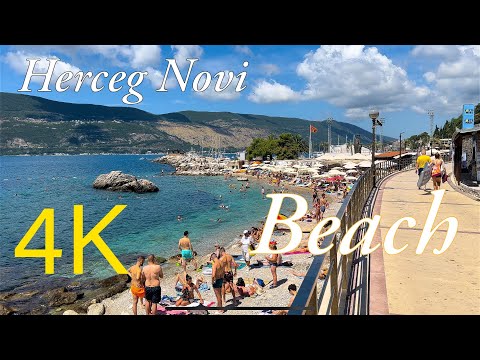 Herceg Novi Beach 🏝️ Montenegro 🇲🇪 Walking Tour 4K