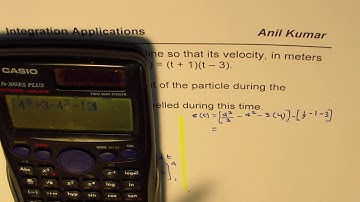 Calculus displacement as Integration of Velocity (t+1)(t-3)