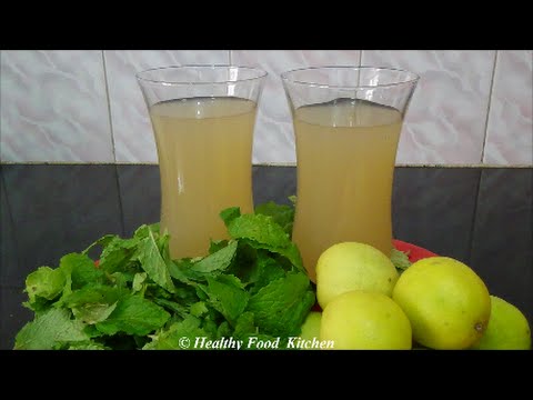 Ginger Mint Lemonade Recipe-Ginger Mint Lemon Juice Recipe-Nimbu Pudina Sharbat Recipe
