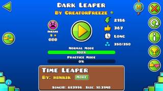 Geometry Dash 2.1 Dark Leaper by CreatorFreeze 100% 3 coins!