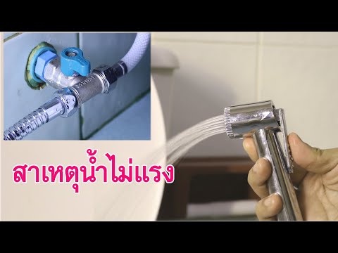 สาเหตุน้ำเข้าโถชักโครกช้า-สายฉีดชำระไม่แรง(Replacing toilet water supply line)