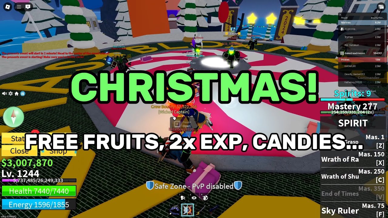 Christmas Event on Blox Fruits! tons of treats! 2x Exp, Fruits, items ...