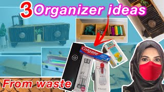 Zero-Cost DIY Orgnizers  || waste cardboard box reuse ideas|| best out of waste/organiser from waste