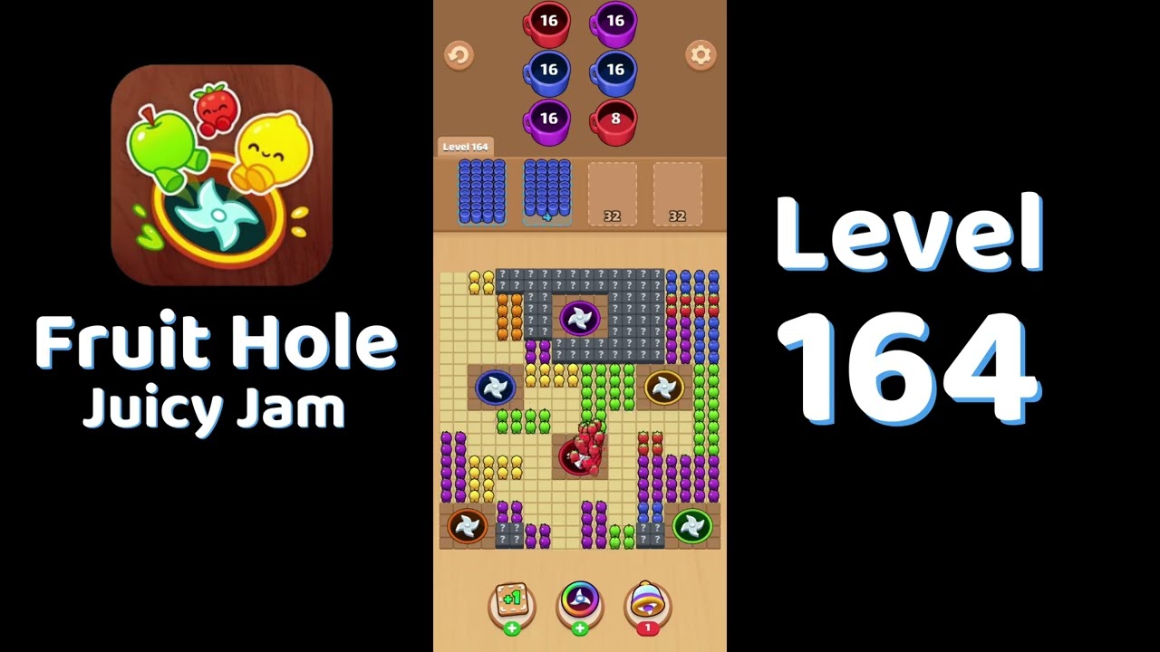 🎯 Fruit Hole Level 164 Walkthrough | Fun Fruit Puzzle Game
