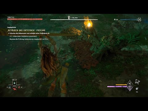 Horizon Forbidden West Gameplay Germany „Betäuben und entfernen“ Prüfung