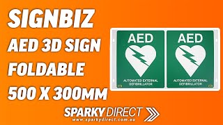 Signbiz Pws8 Aed 3D Sign Foldable 500 X 300Mm