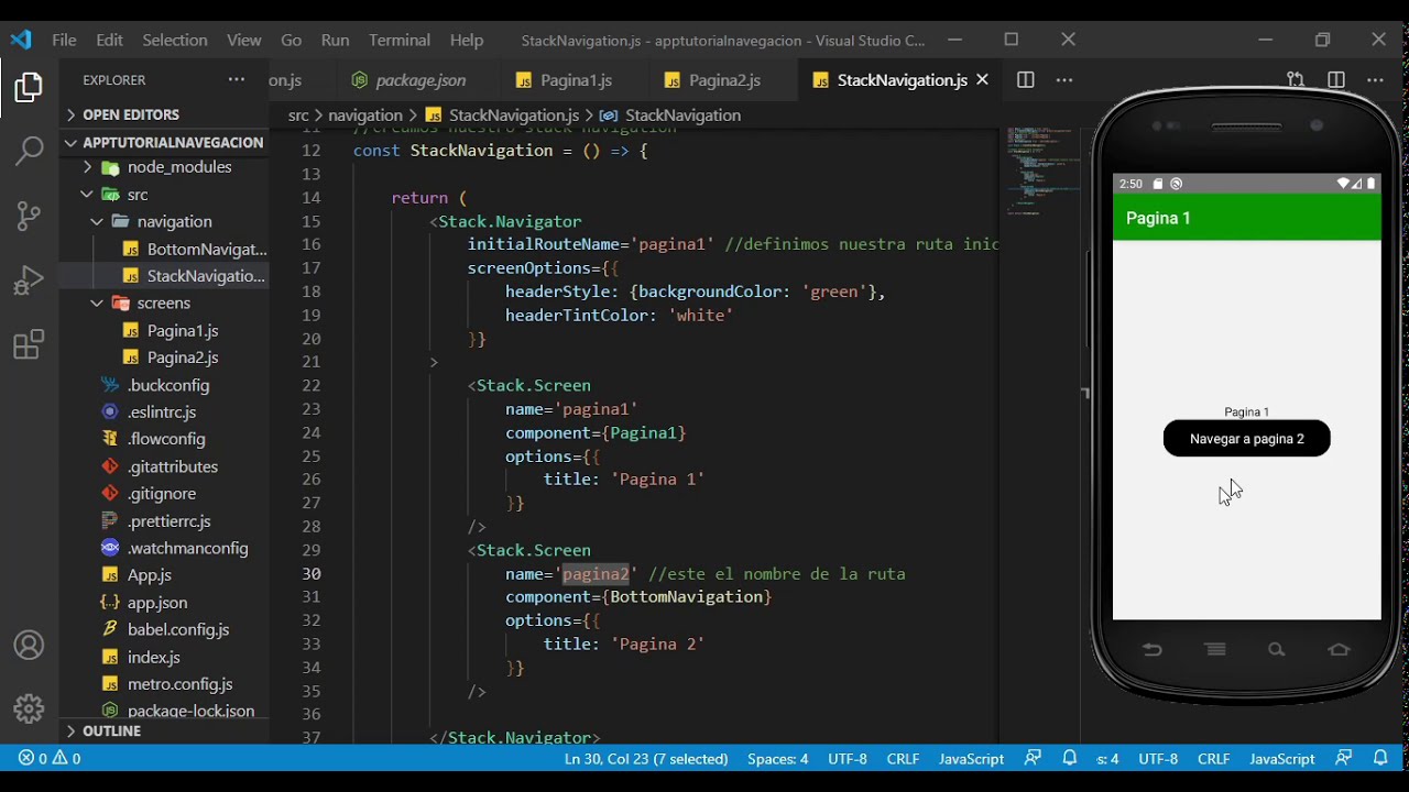 Tutorial #2: Como crear Tabs Inferiores en React Navigation - YouTube