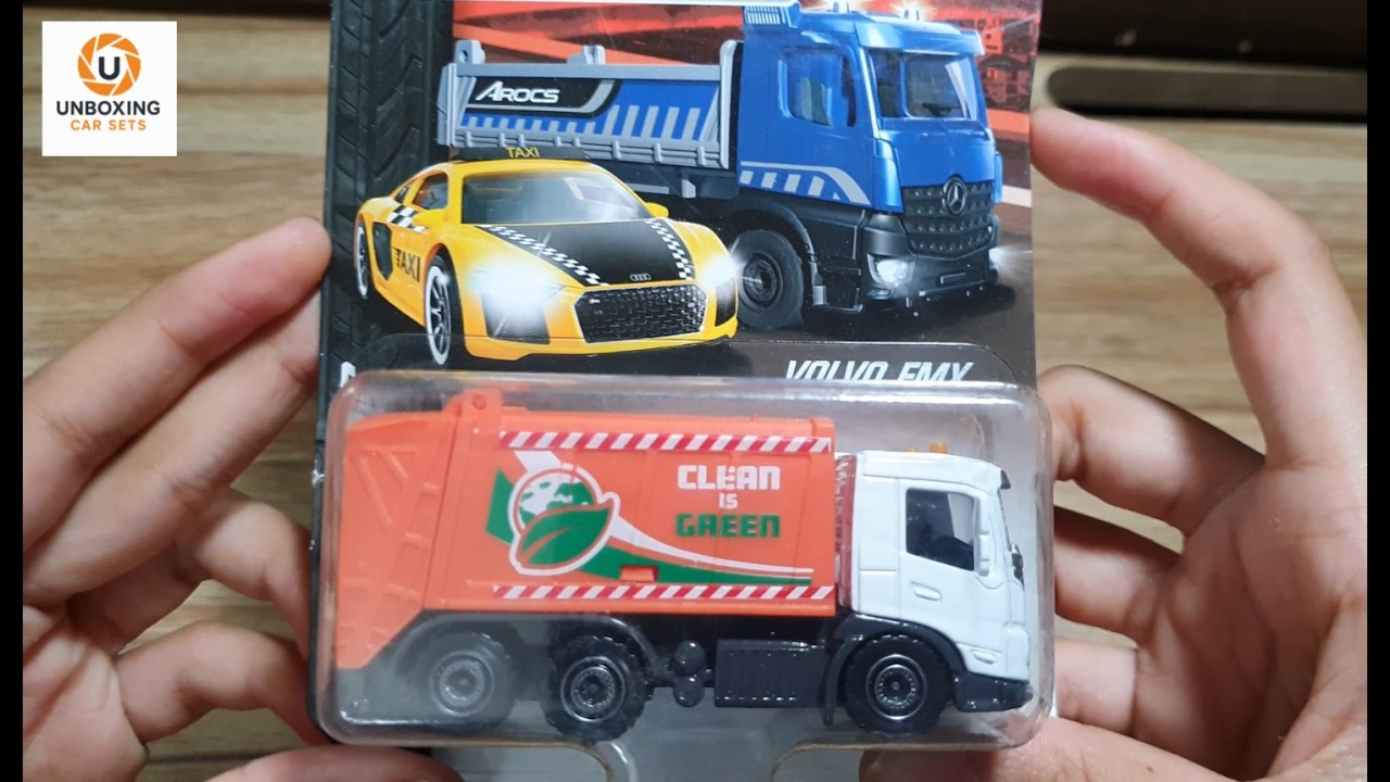 Majorette Volvo FMX Garbage Truck Unboxing ♻️ Clean Is Green Recycling Vehicle 