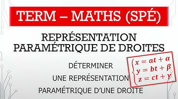 Term (Spécialité) - Maths - M.9.1 - Déterminer une représentation paramétrique d