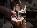 The process of making holes in wooden boards by skilled workers #shorts