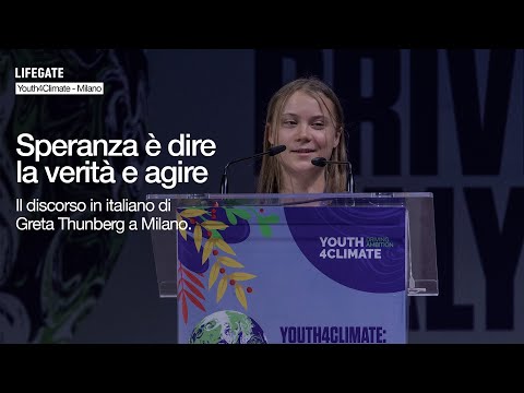 Il discorso in italiano di Greta Thunberg allo Youth4Climate Event di Milano
