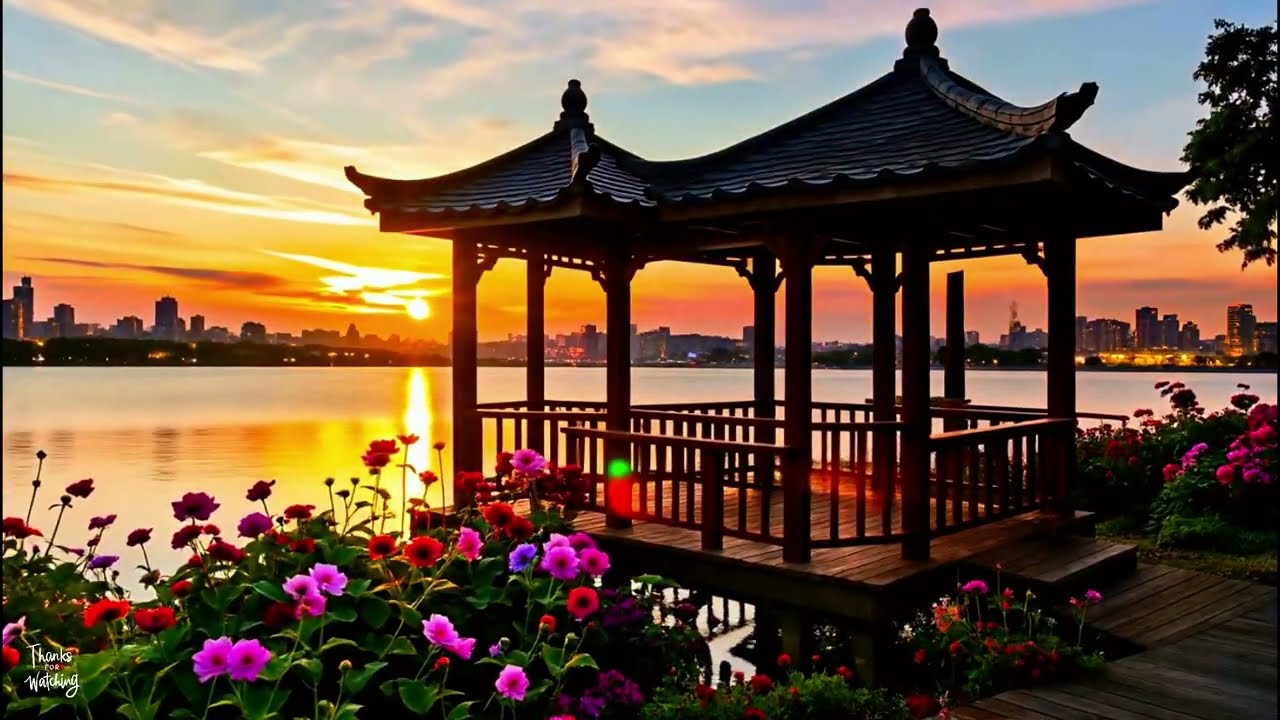 Smooth February Jazz Bossa Nova Golden Hour Lake View Ambience  Calm Energy for Work & Study