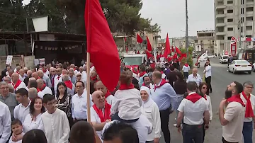 Hundreds attending early May Day march in Nazareth demand immediate Gaza cease-fire