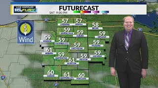 Clouds increase across the area Saturday night