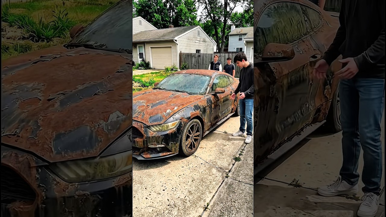 They Laughed at His Rusty Mustang… Until He Restored It Into a BEAST! 🔥😱 #shorts #viral #mustang