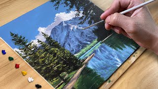 How to Paint Mountain Reflection / Acrylic Painting / Correa Art
