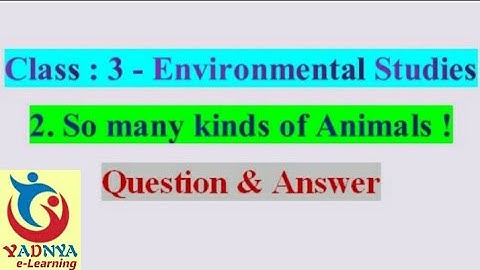 So many kinds of Animals, Question and Answer, EVS, Chapter 2, Class 3