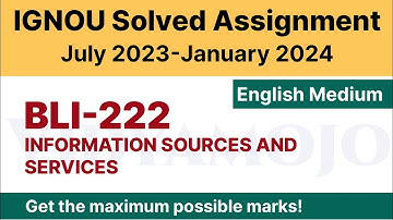 IGNOU BLI 222 Solved Assignment 2023-24 PDF Download | English Medium | Vidyamojo