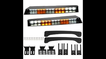 ASPL Visor Strobe lights bar Interior Upper Windshield Split Mount Take Down Light Kit (Amber/White)