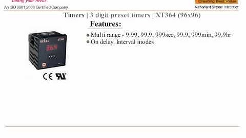 TIMER INUSTRIAL ON-DELAY 0FF-DELAY DIGITAL COUNT DOWN XT 364 SELEC