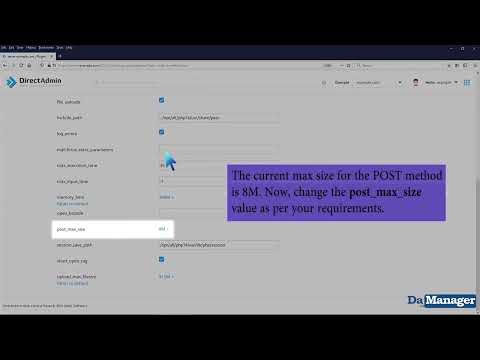 How to Increase PHP's post max size value using CloudLinux Selector in DirectAdmin   DA MANAGER