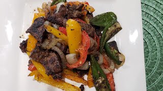 Higado con pimientos de coloreso fajitas de higado 