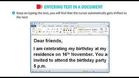 Entering Text in a Document