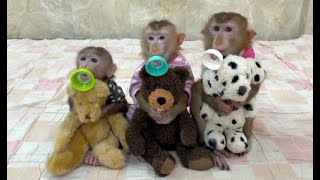 3 Siblings Sit Hugging Teddy Bear Each Very Obediently Waiting Mom To Come & Comfort Them To Sleep,