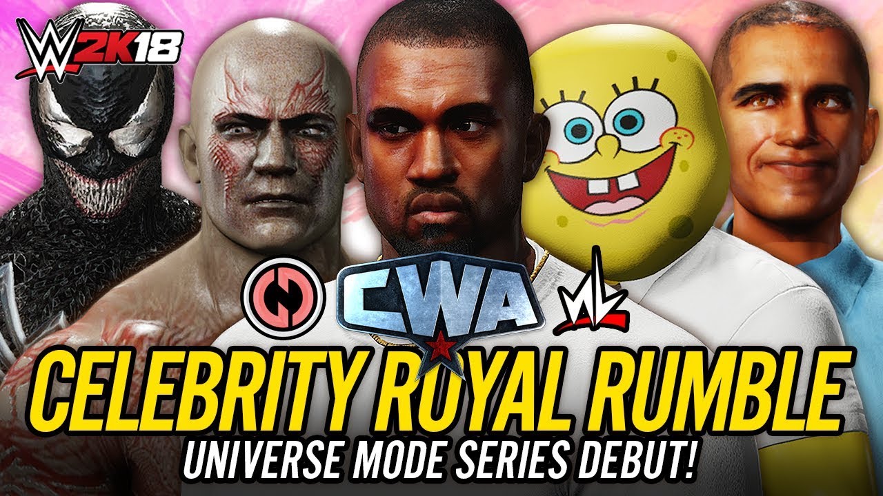 WWE 2K18 Celebrity Universe Mode - 30 MAN CELEBRITY ROYAL RUMBLE!! (CWA ...
