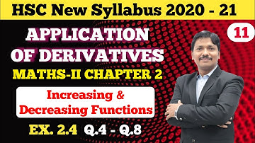 Application of Derivatives Ex.2.4 Part 11 | 12th New Syllabus Maharashtra Board  | Dinesh Sir