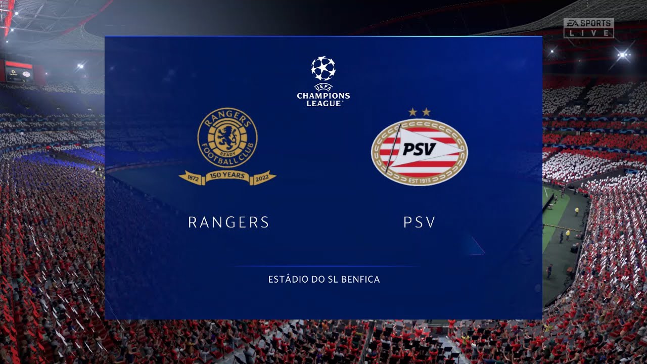 ⚽ Rangers vs PSV ⚽ | UEFA Champions League (16/08/2022) | Fifa 22 - YouTube