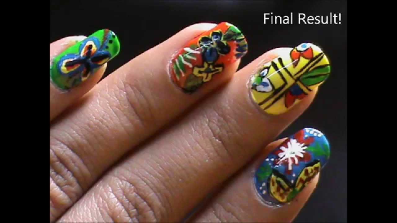 Colorful Flowers Nail Art Designs! YouTube
