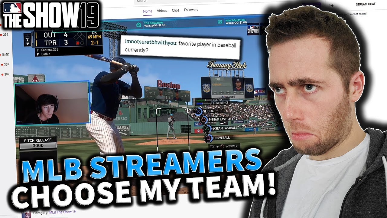MLB STREAMERS CHOOSE MY TEAM...MLB THE SHOW 19 DIAMOND DYNASTY YouTube