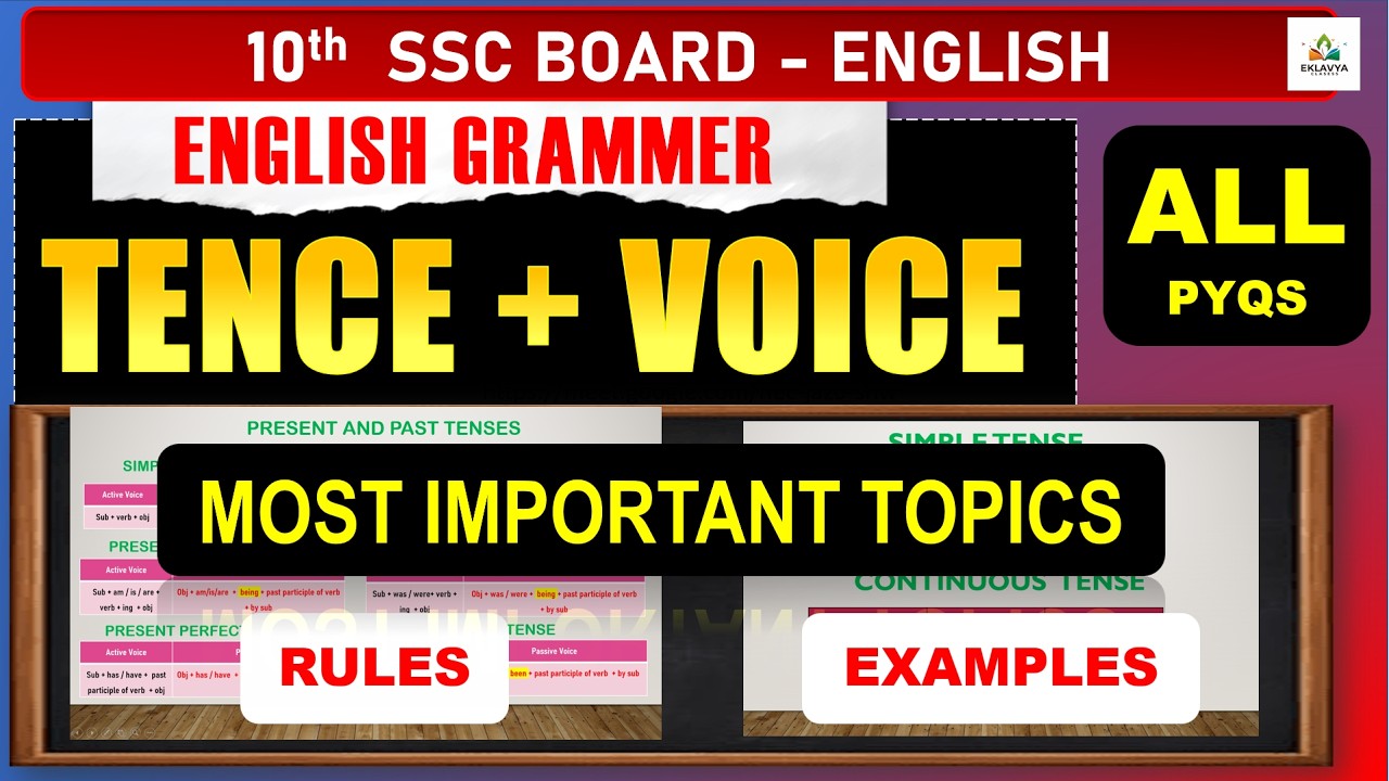 Tences and Voice 📚 |English Grammar | Board Questions10th SSC | With Board Questions |Board 2026
