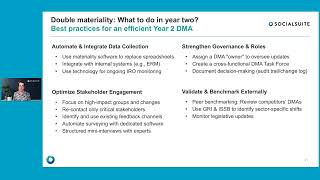 Best Practices for an Efficient Year 2 Double Materiality Assessment (DMA) | Socialsuite Software
