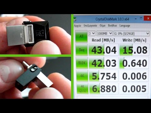 Kingston DataTraveler microDuo USB 3.0 Speed test (MB/s)
