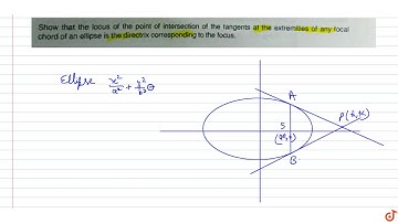 Show that the locus of the point of intersection of the tangents at the extremities of any foc