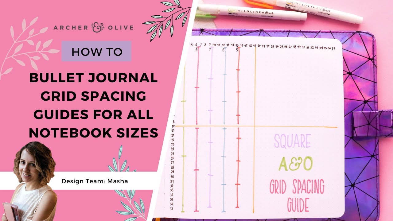 Bullet Journal Grid Spacing Guides For All Notebook Sizes! - YouTube