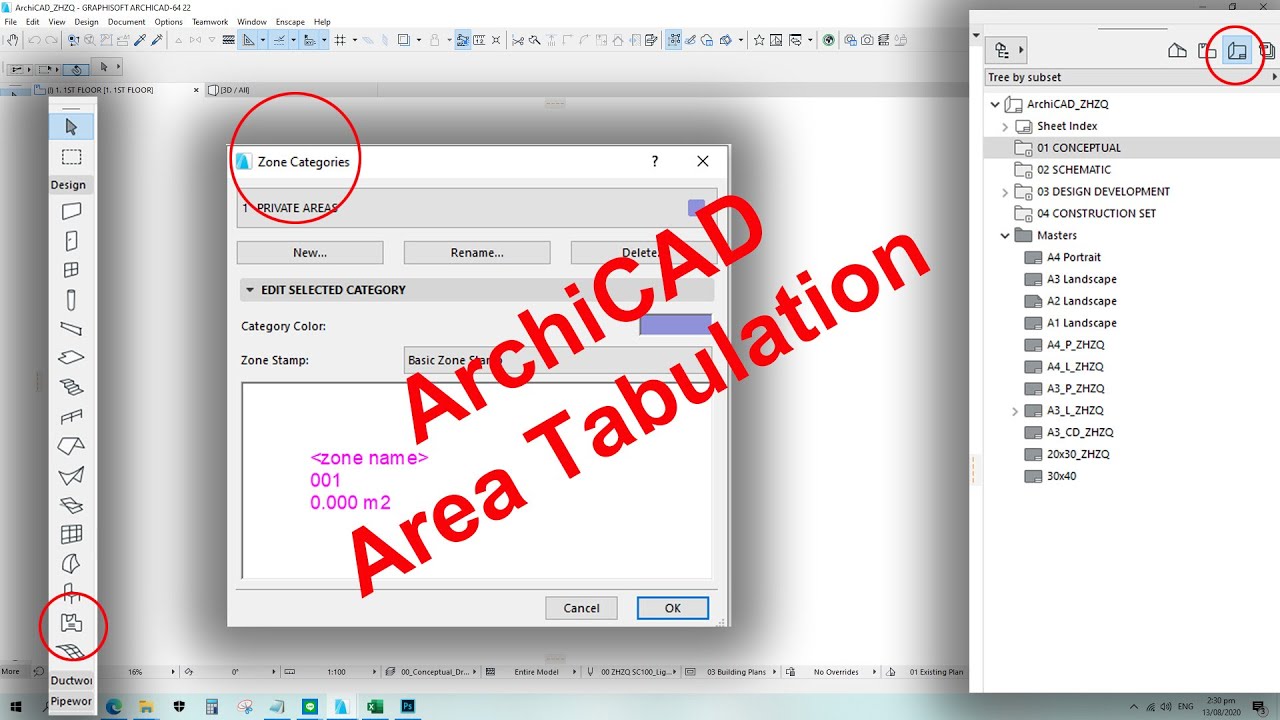 ArchiCAD Tabulate Floor Areas Using Zone And Zone Categories YouTube