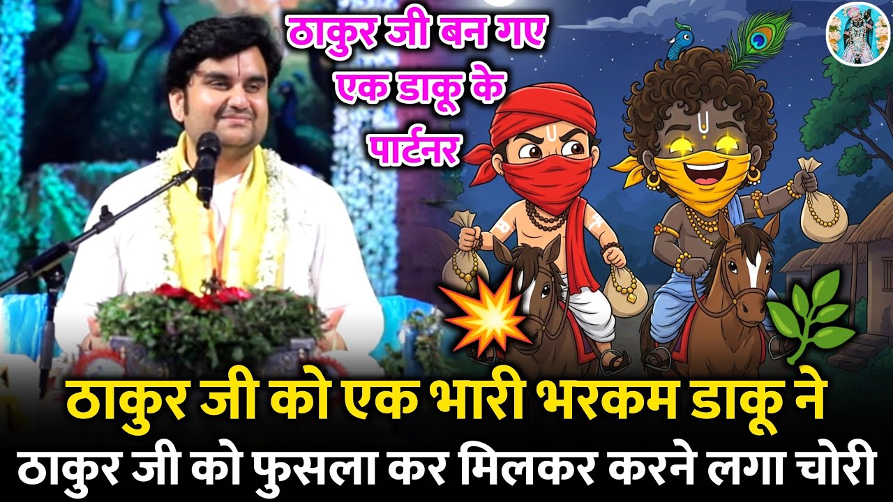 👀🥷 डाकू ने ठाकुर जी को 🤏बना लिया अपना पार्टनर |😂 Indresh Ji Maharaj Bhagwat Katha