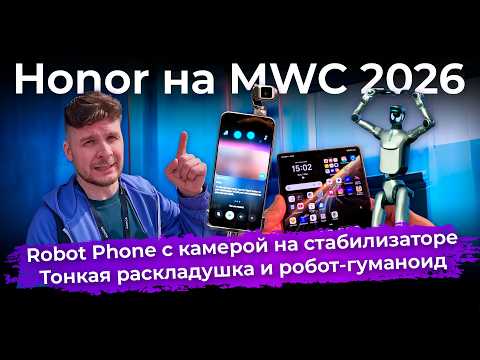 Robot Phone с камерой на стабилизаторе, раскладушка и робот-гуманоид: новинки Honor на MWC 2026