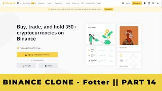 ✅ How To Clone Binance.com Home Page - Footer || Part 14