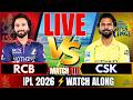 🔴IPL 2026 LIVE: RCB vs CSK Live Match Score | Bengaluru vs Chennai Live Cricket Match Today