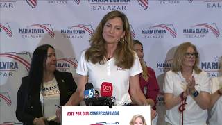 U S Rep Maria Elvira Salazar delivers victory speech after primary