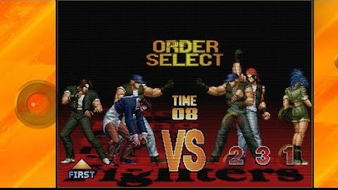 Orochi Iori Vs Team Ralf, Clark & Leona. fighters are King KOF 97