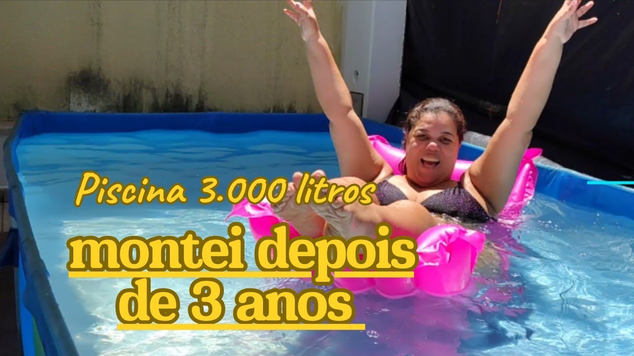  Como  ficou minha piscina de plástico 3.000 litros depois de  3 anos guardada!
