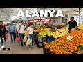 Alanya Tuesday Market 🇹🇷 | Biggest Turkish Bazaar Walking Tour Street Food &amp; Prices [4K HD]