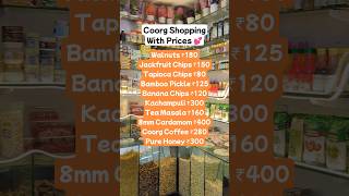 10 Things To Buy in COORG with Prices #shorts #coorg #travel #spices #madikeri #india