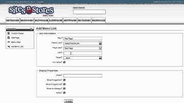 Menu Links Manager - SitesNStores Support